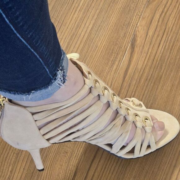 Givenchy Peep Toe Suede Heels - Picture 2 of 13